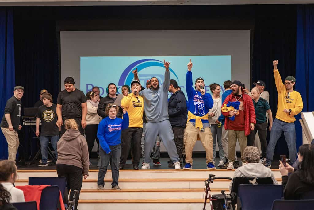 Rockland Recovery community open mic event supporting Cardinal Cushing Centers