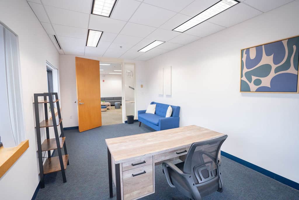 Individual therapy office with comfortable seating