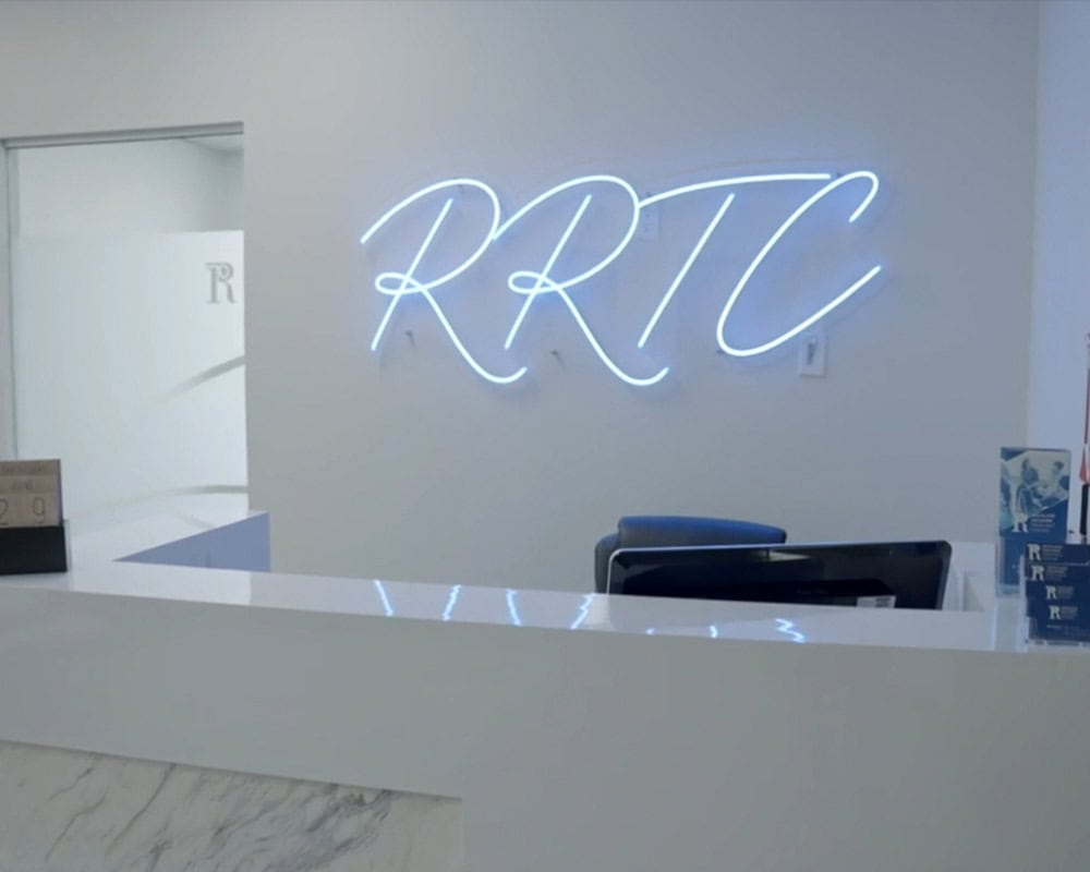 RRTC sign in the lobby of Rockland Recovery